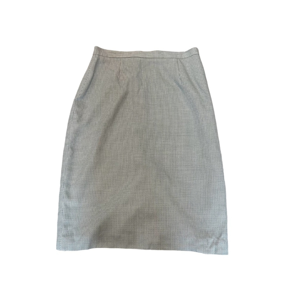 VINTAGE Grey Tweed High Rise Mid Length Pencil Skirt 6